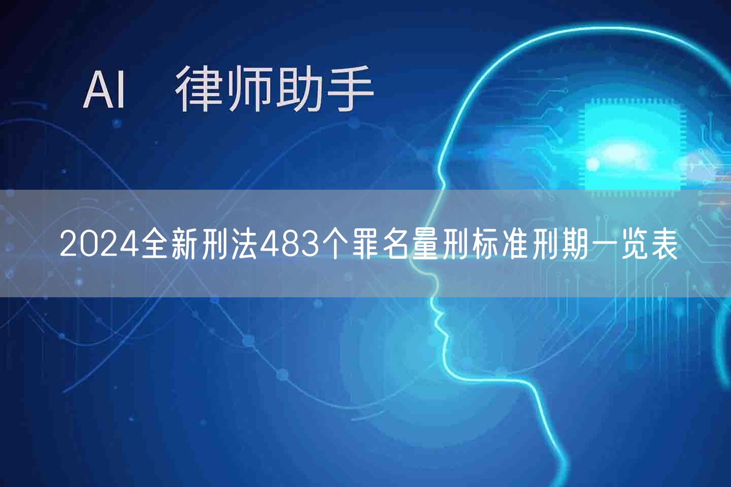 2024全新刑法483个罪名量刑标准刑期一览表